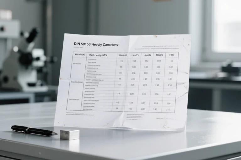 DIN 50150 hardness Conversion Sheet